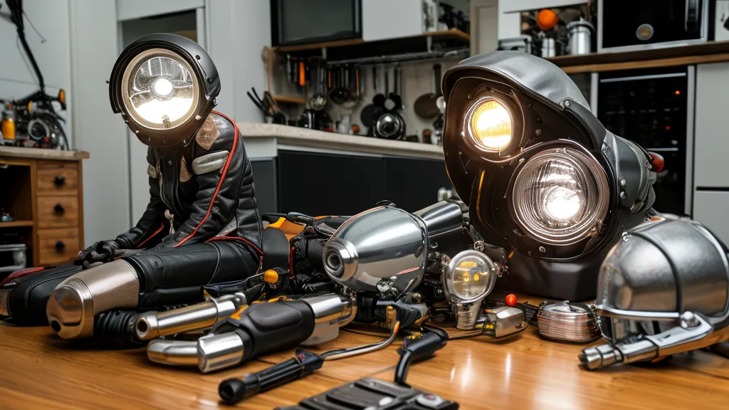 Caja de fusibles de la moto con el fusible de 10A de las luces bajo revisión
