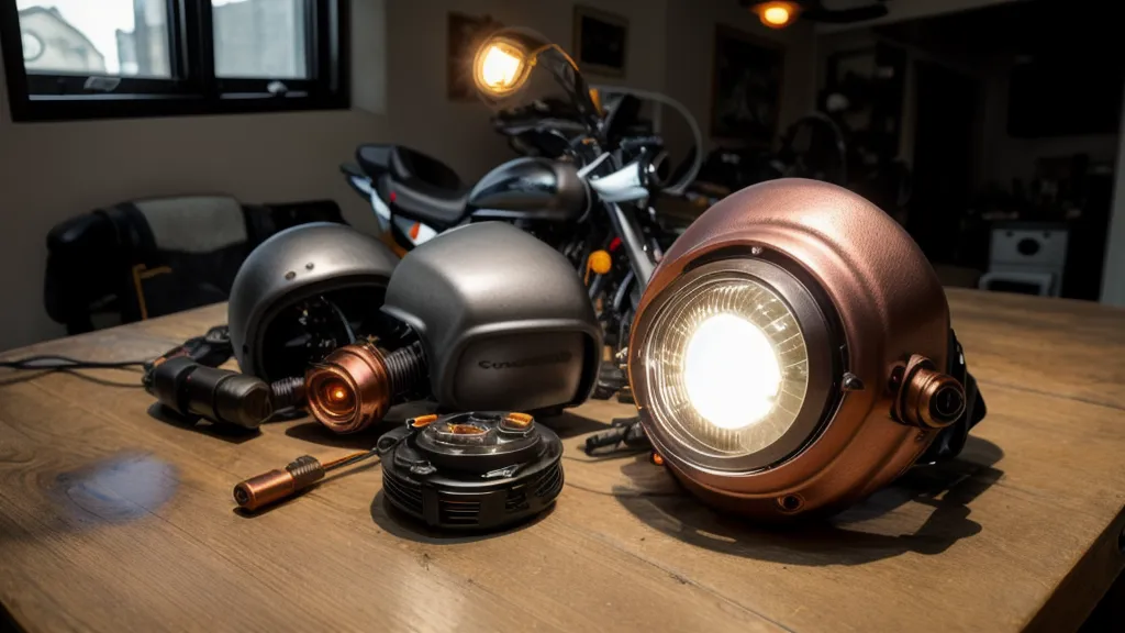 Carcasa del faro de la moto cerrada tras terminar la reparación eléctrica