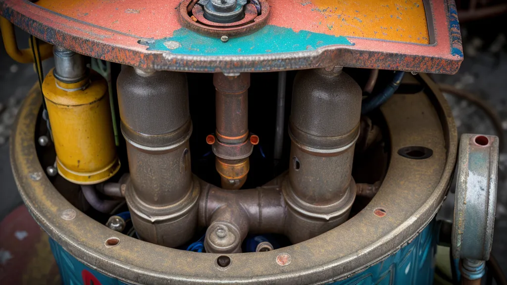 Interior de la caja de conexiones de una bomba de agua con el capacitor de arranque, revisión de mantenimiento eléctrico casero